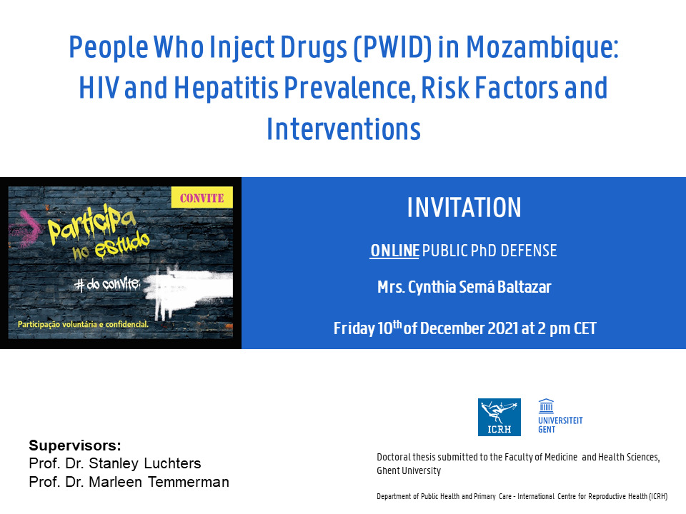 Public PhD defense Cynthia Semá Baltazar December 10th at 2 PM CET